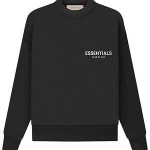 Black Essentials Crewneck- Youth